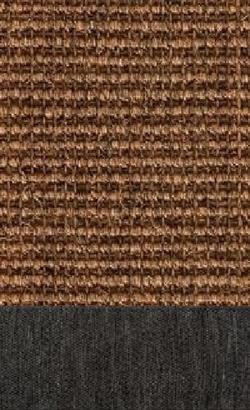 Sisal Salvador braun 083 tæppe med kantbånd i Mønstret sort
